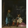 thumbnail image 2 of Gerard ter Borch 12x14 Black Ornate Wood Framed Double Matted Museum Art Print Titled: The Unwelcome News (1653), 2 of 5