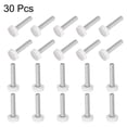 thumbnail image 4 of Unique Bargains 30 Packs M6 x 34mm Mâle Filet Moleté Boutons Pouce Vis Boutons de Serrage Poignée Blanc, 4 of 5