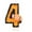 Orange,4, variant on Roman Numeral Birthday Number Candles, Wax Figure Candles with Stand for Celebration Cakes and Special Occasion Party Decor(Orange,0)