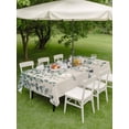 thumbnail image 3 of Outdoor Tablecloth with Umbrella Hole and Zipper, Teal Green Eucalyptus Leaves Rectangle Table Cloth 60x120 Inch Waterproof Tablecloth, Spring Plants Country Beige Picnic Table Cover for Patio, 3 of 7