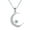 Lake Blue, variant on 925 Sterling Silver Moon Necklace Cubic Zirconia Crescent Moon Star Phase Pendant Necklace Dainty Chain 18"