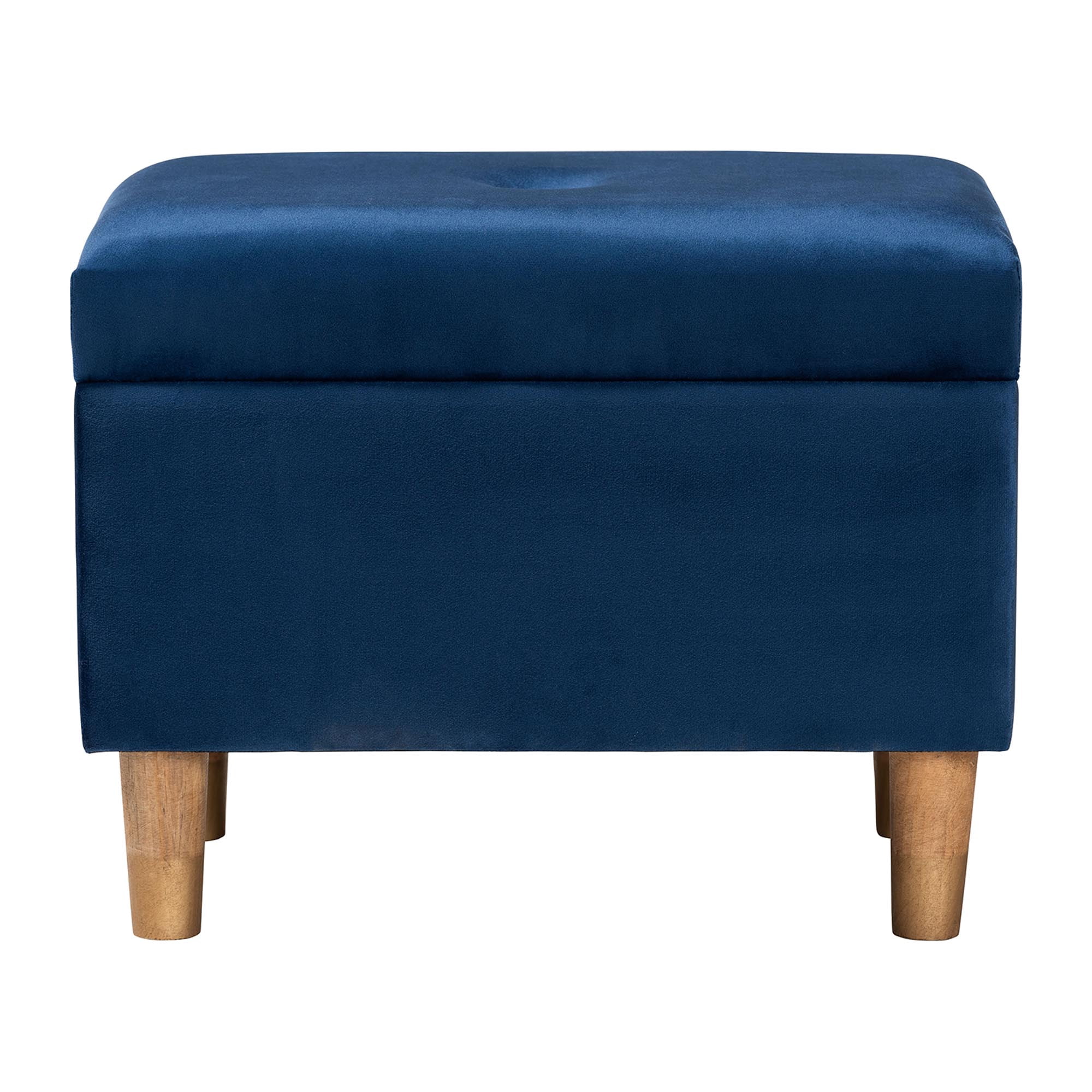 Baxton Studio Elias Modern Ottoman, Navy Blue