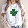 thumbnail image 4 of Puntoco Liquidación de camisetas cortas para mujer Camiseta de manga corta con cuello redondo y estampado informal a la moda para mujer, 4 of 5