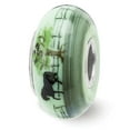 thumbnail image 2 of FB Jewels Ster.Silver Reflections Hand Painted Horse on Green Fenton Glass Bead, 2 of 3