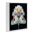 thumbnail image 4 of Stupell Industries Moth & White Flowers Animals & Insects Painting White Framed Art Print Wall Art, 12 x 12, 4 of 10