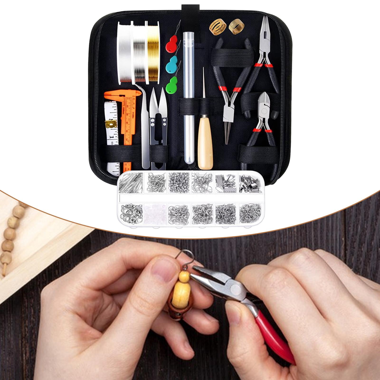HILABEE Jewelry Making Supplies Jewelry Making Tools Set Threaders Jewelry Repair Tool for Hangmade Adults Crafting with Storage Case