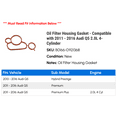 thumbnail image 2 of Oil Filter Housing Gasket - Compatible with 2011 - 2016 Audi Q5 2.0L 4-Cylinder 2012 2013 2014 2015, 2 of 2