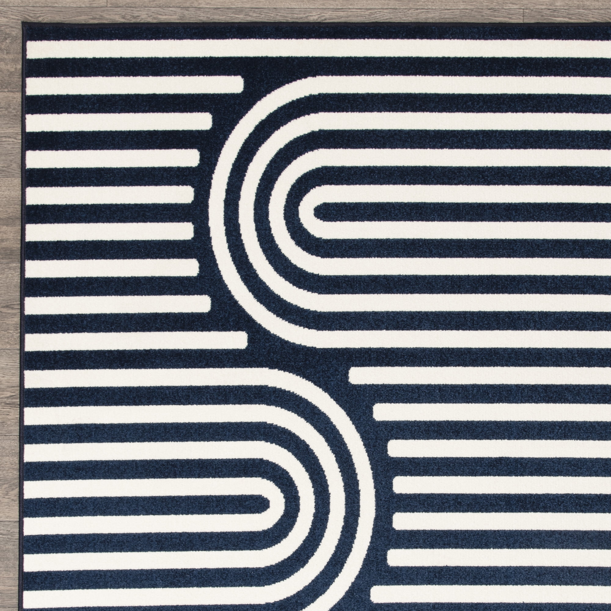 Loomaknoti Tecopa Sedvick 2' x 7' Blue Geometric Outdoor Runner Rug