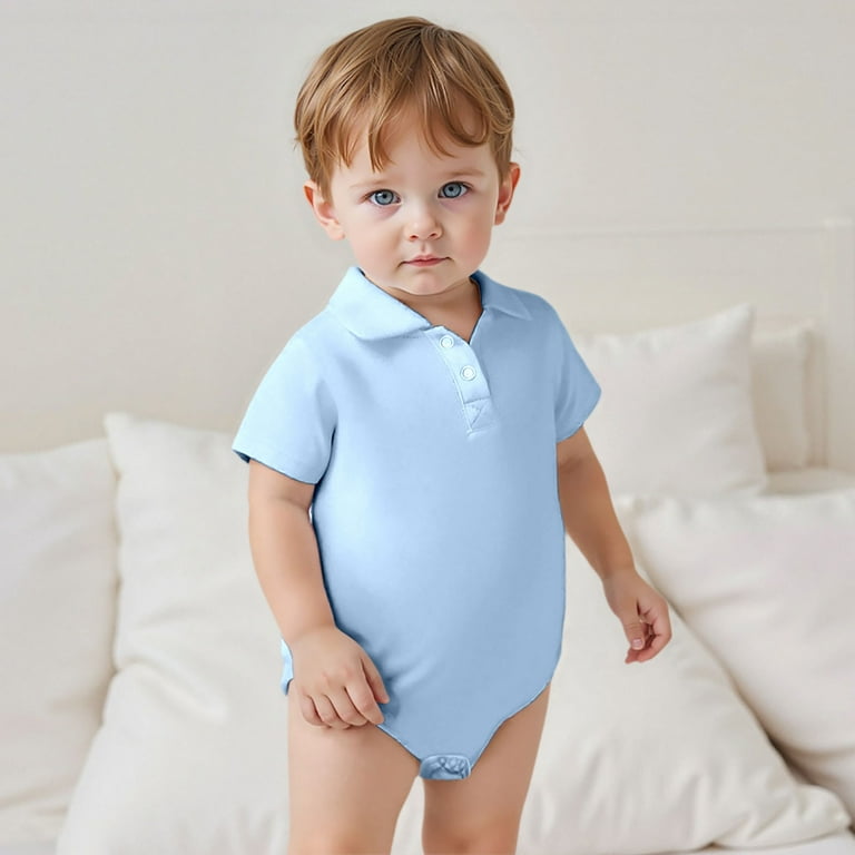 3-Pack Baby Clothes Baby Boys Bodysuit Comfort Polo Pajamas Romper