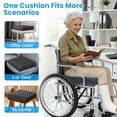 thumbnail image 4 of Wheelchair Seat Cushion - Cooling Gel & Memory Foam Office Chair Cushion with Non-Slip Bottom & Washable Cover, Ergonomic Car Seat Pillow for Sciatica, Tailbone, Back Comfort (Grey), 4 of 8