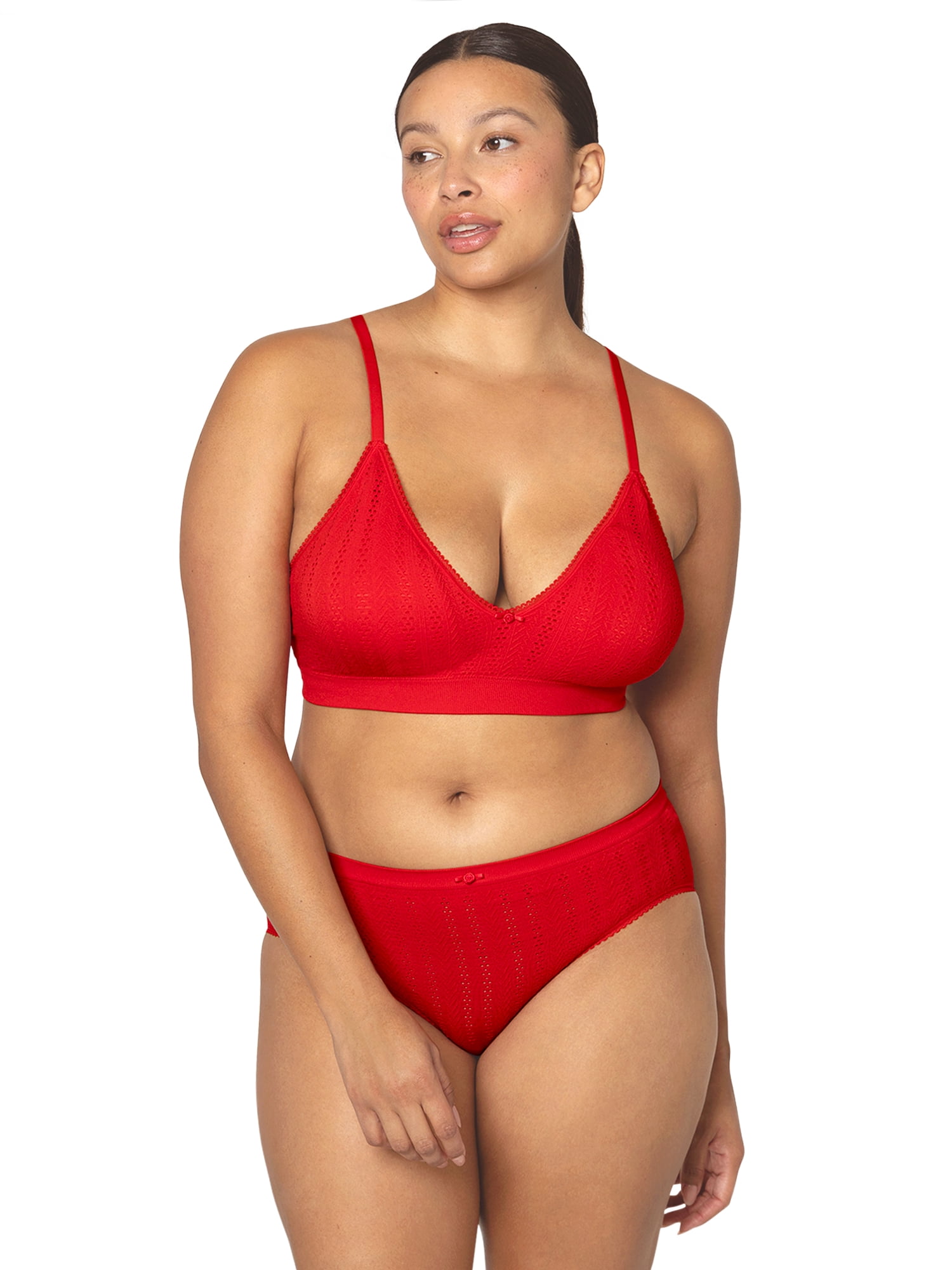 fresh collection by Fruit of the Loom Women's Seamless Pointelle Triangle Bralette