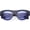 Blue / Blue, variant on Women Chunky Cat Eye Sunglasses Wide Arms Round Lens 54mm (Blue / Blue)