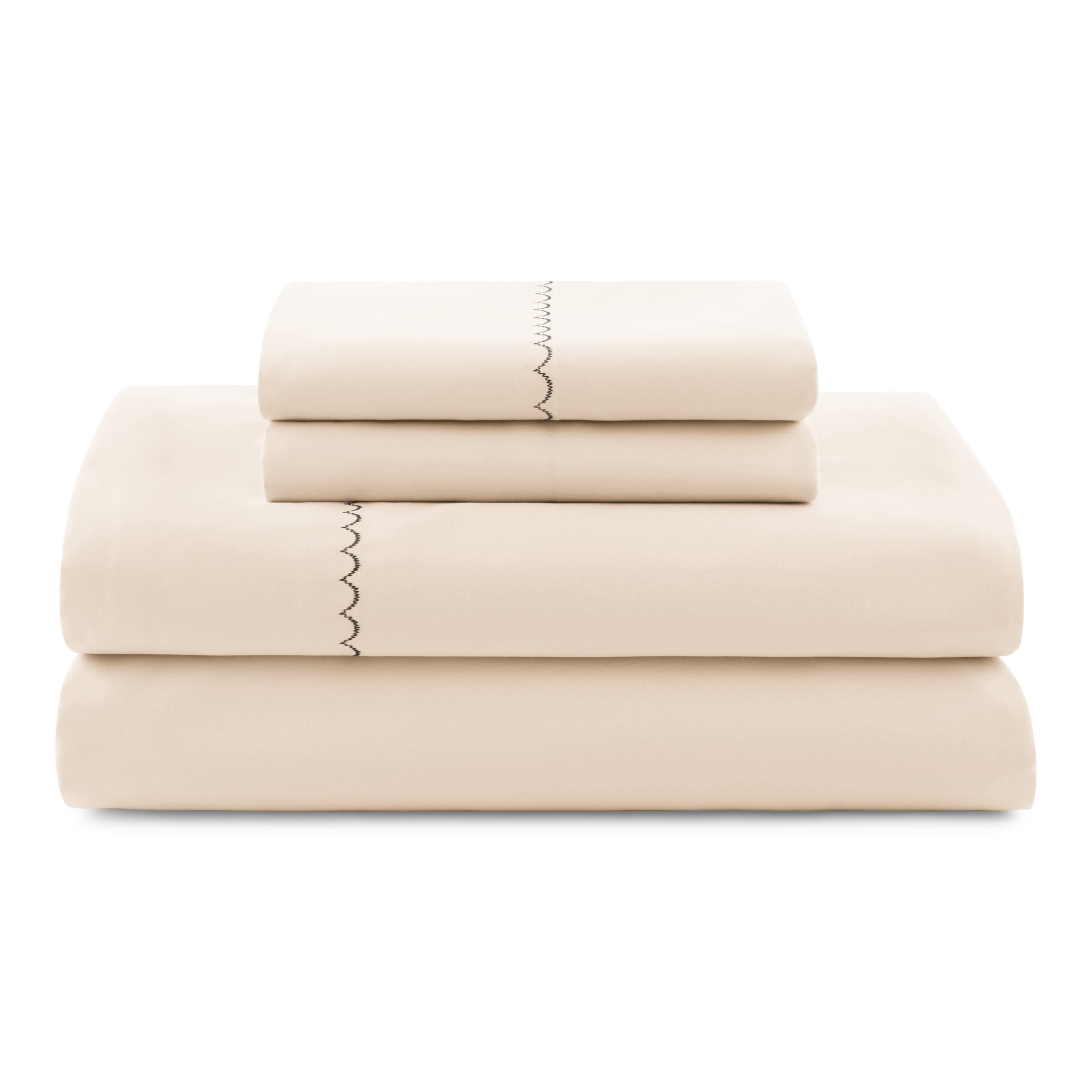 Mainstays Soft Touch Bed in a Bag 8-Piece Reversible Tan & Black Striped Comforter Set with Sheets, Twin/Twin XL