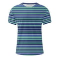thumbnail image 5 of Vetsdori Mens Sports Shirts Light Blue Fashion Pullover Trendy Short Sleeve Slim Fit Crew Neck Striped T-Shirts for Men, 5 of 5