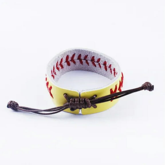 Handmade Softball Baseball Genuine Leather Adjustable wristband Bracelets Bangle
