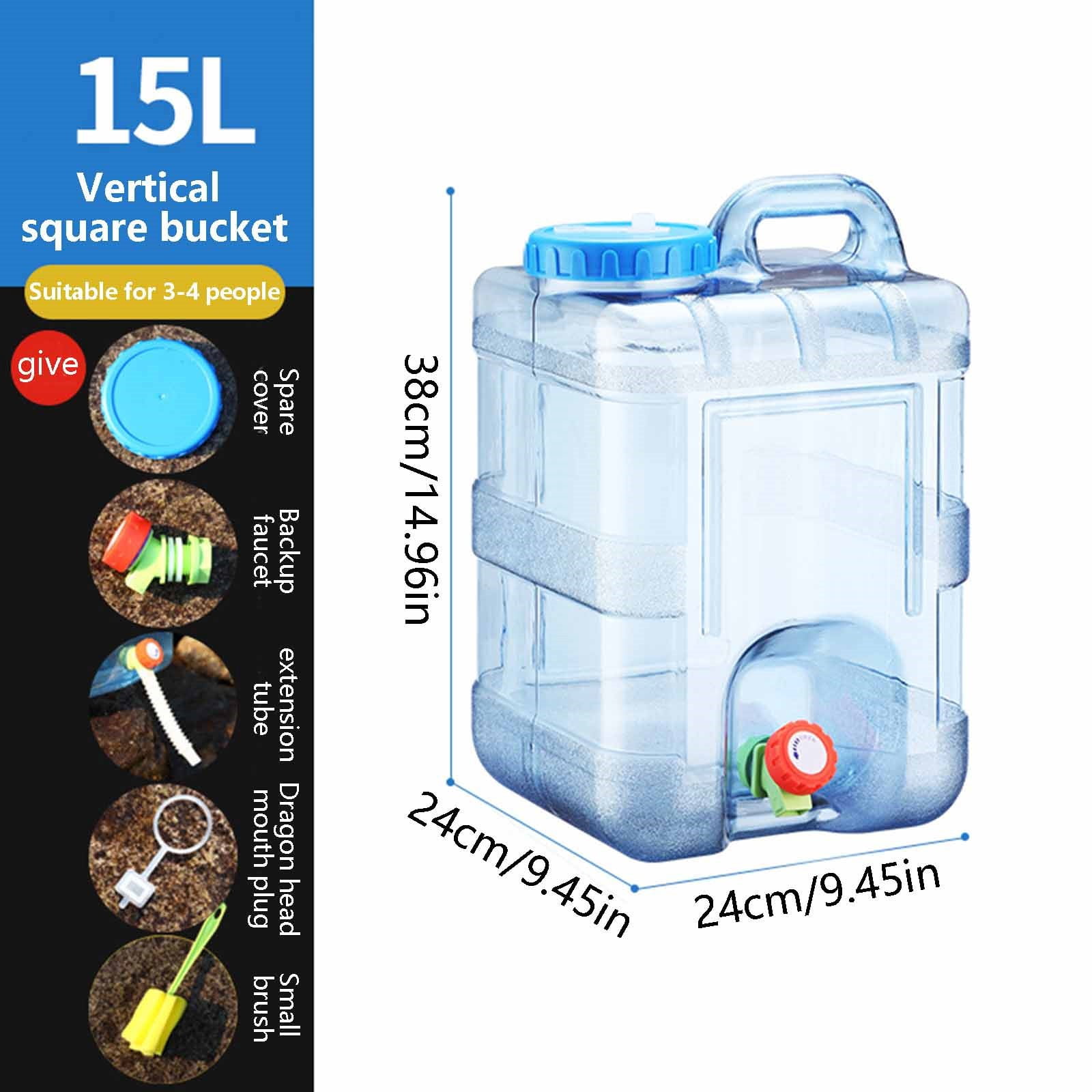 Outdoor Camping Square Water Tank Clear Out,Miayilima Camping Water Tank with Faucet Emergency Water Storage for Outdoor Camping Hiking 10 Liters