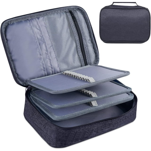 Estuche para Lápices de Gran Capacidad, Multifuncional para Colores con 72 Ranuras Portátil con 2 Fundas Extraíbles (Negro)