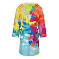 thumbnail image 5 of Women's Fleece Plush Robe Long Warm Plush Bathrobe Loungewear Jacket Printed Comfort Robe, 5 of 5