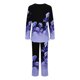 thumbnail image 4 of Puntoco Traje De Pantalón Y Manga Larga Con Cuello En V Y Estampado Informal A La Moda Para Mujer, Color Morado M, 4 of 5