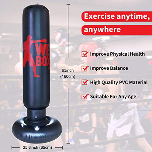 Details about   BOXING BAG 160 CM VERTICAL INFLATABLE TRAINING BOP BAG PUNCHING BAG FITNESS TOOL 