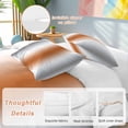 thumbnail image 2 of 3 Piece Gray Orange Duvet Cover Set Twin Size, Microfiber Comforter/Quilt Cover with Corner Ties and 2 Pillowcases, Modern Gradient Geometric All Season Soft Bedding with Zipper Closure, 2 of 8