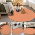 thumbnail image 5 of Pure Tangerine Round Area Rug 7 FT, Non Slip Living Room Area Carpet, Simple Solid Color Washable Soft Circular Rug Non-Shedding Floor Carpet for Bedside Office Play Room Classroom, 5 of 9
