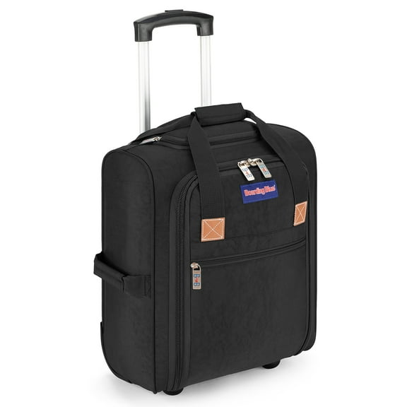 17X13X8 Inches Personal item Rolling Under Seat Duffel Bag for JetBlue Allegiant, Spirit Airlines. (Black)