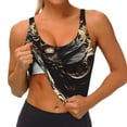 thumbnail image 3 of KLL Gold Rose Skull for Workout Tank Tops for Women,U Back Fitness Top Built in Shelf Bras Padded Fit for Yoga Gym-Large, 3 of 8