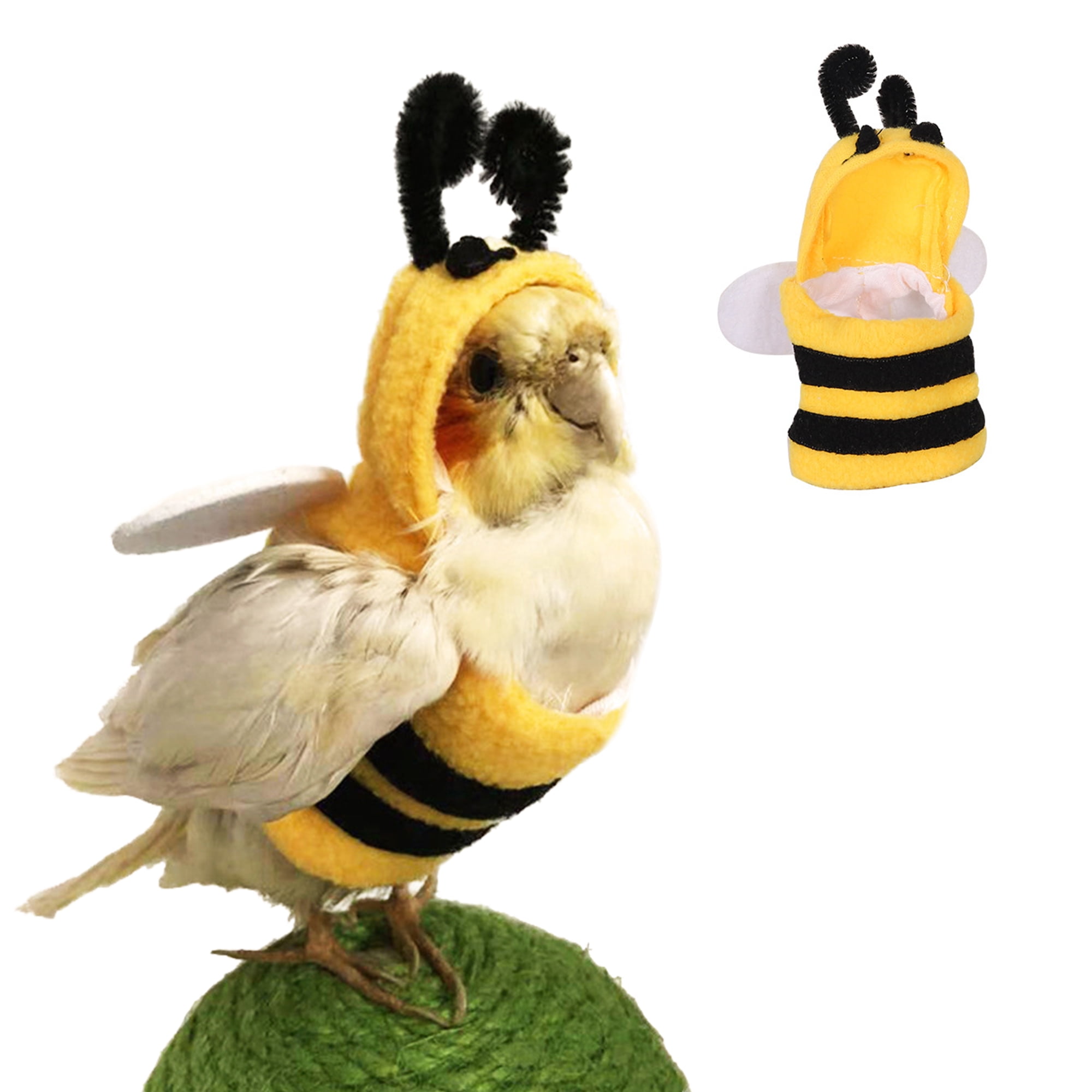 QBLEEV Pet Small Animals Clothes Birds Bee custume for Parrots African