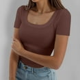 thumbnail image 2 of T-Shirt de Sport pour Femmes T-Shirts d'Été Manches Courtes Western Manches Longues pour Femmes Hauts T-Shirts pour Femmes Manches Extra Longues Femmes Manches Longues Course T-Shirts Amples Simples pour Femmes Court, 2 of 4