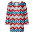 thumbnail image 4 of Fiudx Ofertas de La Semana Blusa de Manga 3/4 Corta Estampada a La Moda para Mujer, Blusa Informal con Cuello Redondo, 4 of 5