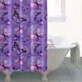 thumbnail image 4 of Purple Butterfly Pattern Shower Curtain 36"x72" ,Bathroom Decorative Shower Curtains Set with 12 Hooks,Modern Waterproof Washable Shower Curtain, 4 of 6