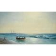 thumbnail image 2 of Ivan Konstantinovich Aivazovsky 14x10 Black Ornate Wood Framed Double Matted Museum Art Print Titled: Sailors Coming Ashore (1897), 2 of 5