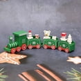 thumbnail image 2 of Christmas Train Decoraion Painted Plastic Christmas Mini Train Tabletop Ornament for Festival Party Decor Holiday Gifts for Kids (Green), 2 of 7
