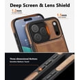thumbnail image 4 of For Apple iPhone 18 Pro Max / iPhone 17 Pro Max Case, PU Premium Leather Slim Shockproof Cover, Brown, 4 of 6