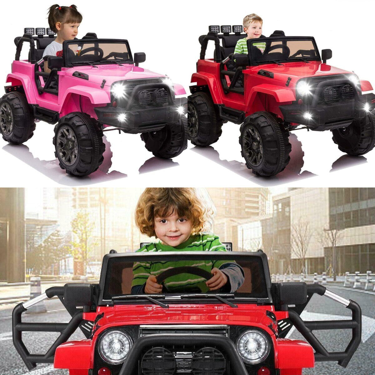 12V Pink Kids Ride on Car Truck Toys Electric 3 Speeds MP3 LED w/Remote Control 