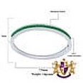 thumbnail image 5 of 6.75CT Emerald Green Princess & Round Cut Diamond Real Genuine Sterling Silver Luxury Bangle Bracelet 14K White Gold Over, 5 of 6