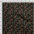 thumbnail image 3 of oneOone Silk Tabby Black Fabric Flower & Leaves Watercolor Sewing Material Print Fabric By The Yard 42 Inche Wide, 3 of 4