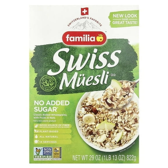 Familia, Swiss Muesli, Classic Rolled Wholegrains with Fruits & Nuts, 29 oz Pack of 4