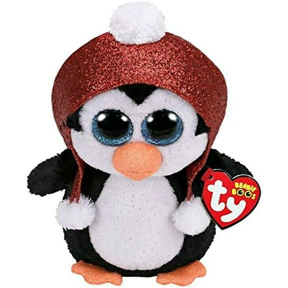 TY Beanie Boos - Gale the Christmas Penguin (Glitter Eyes) Small 6" Plush) Bonus Random TY Eraser