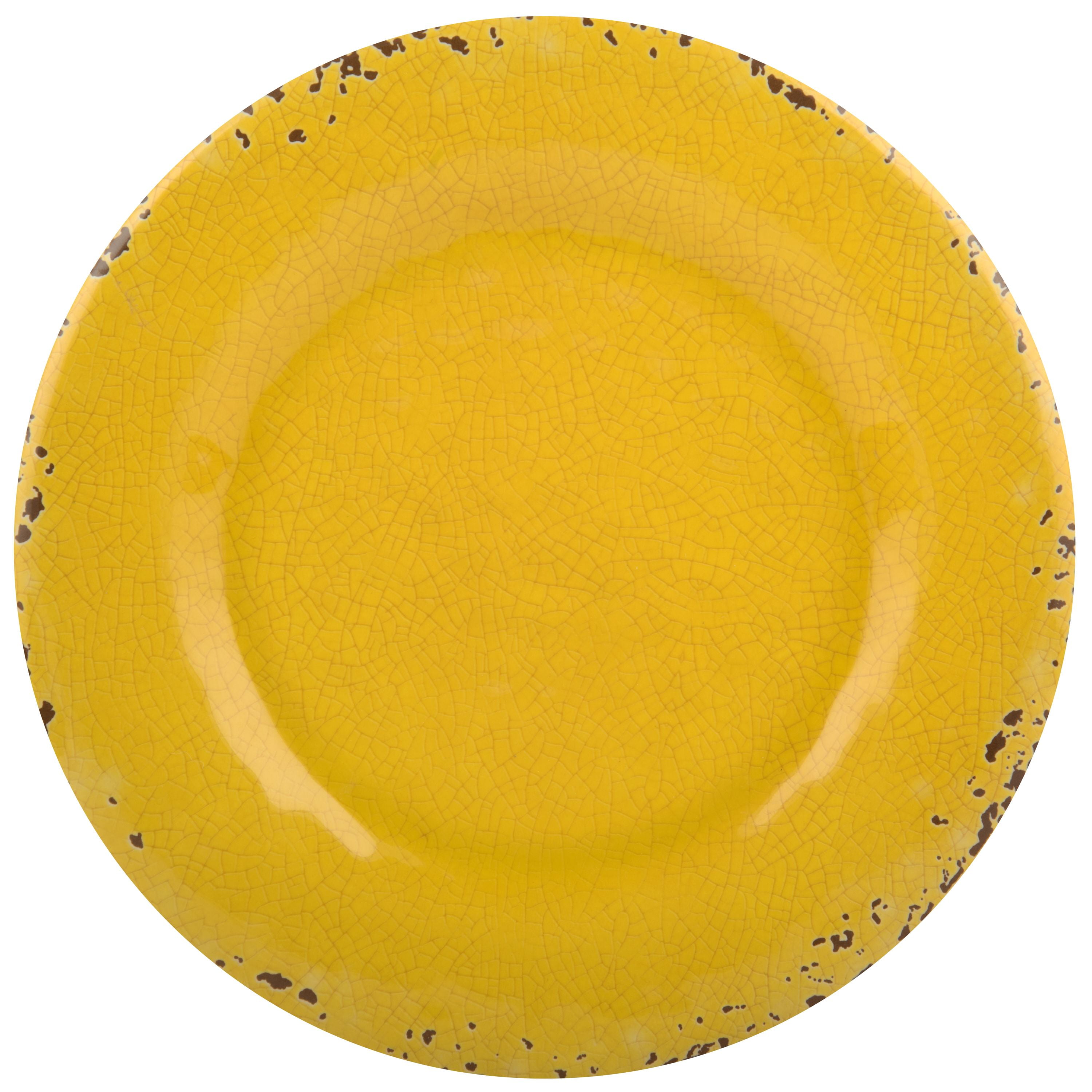 Melange 6Piece Melamine Dinner Plate Set (Rustic Collection ) Yellow