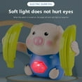 thumbnail image 4 of Voice Control Tumbling Pig Toy - Clap-Activated Rolling Music Toy for Babies & Toddlers, ABS Plastic, Blue, Promotes Crawling & Motor Skills, 13x9x8cm, 4 of 6