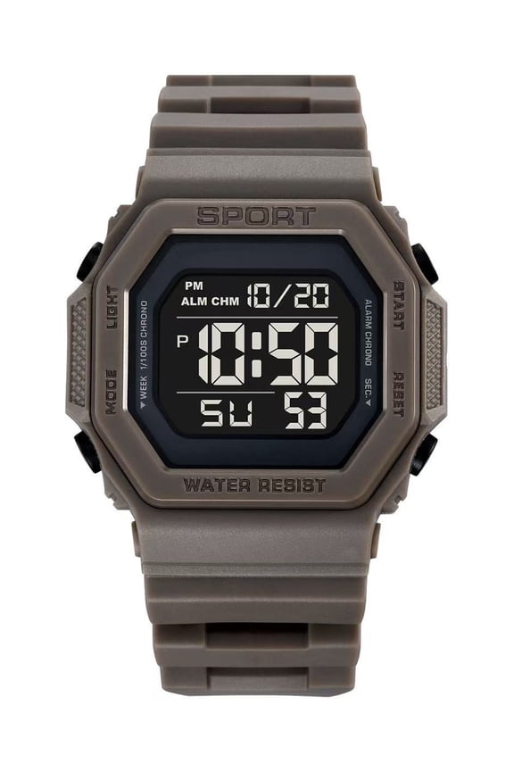 Men's Digital Sport Wristwatch Plastic Strap
