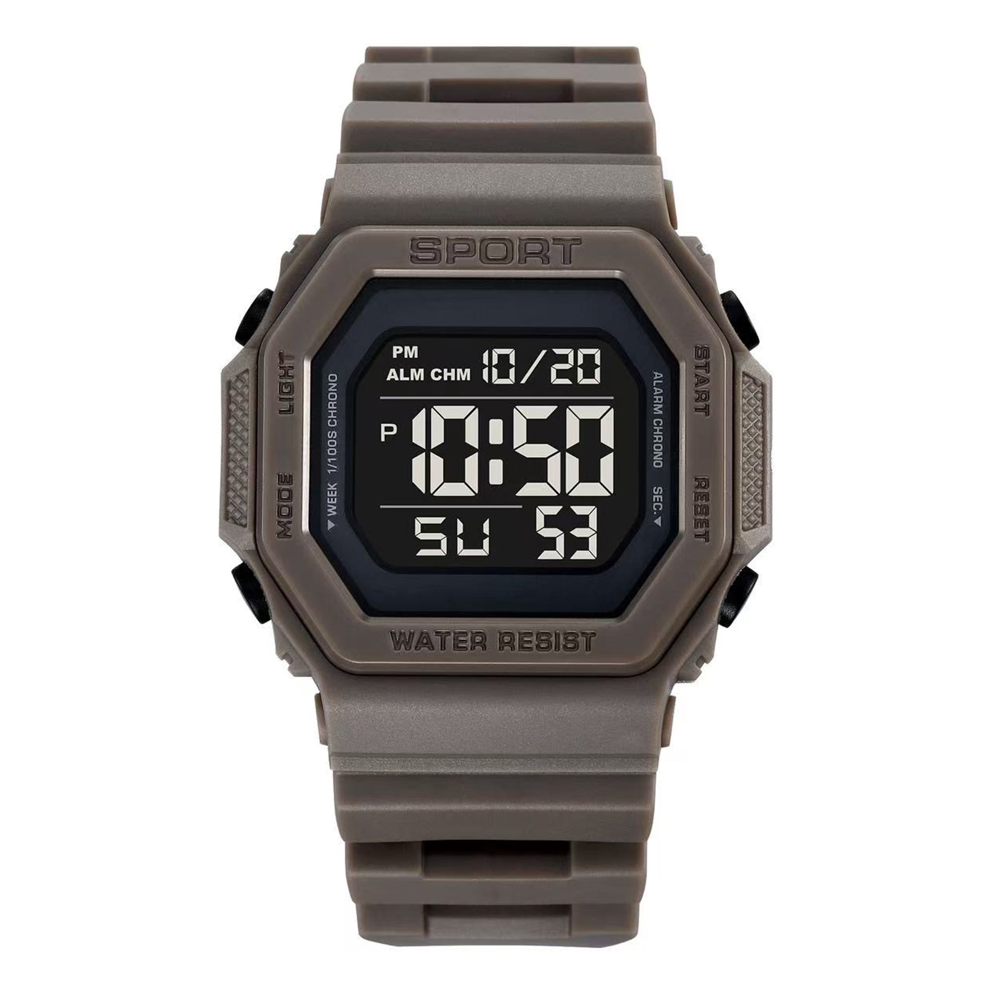 George Men's Digital Sport Wristwatch Plastic Strap