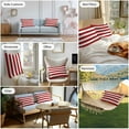 thumbnail image 5 of Outdoor Waterproof Throw Pillow Covers Set of 2 Classical Stripe Decorative Pillowcases Lumbar Outdoor Pillows Cushion Case 20x12 Inch Red Patio Pillows for Couch Sofa Bed Garden, 5 of 7