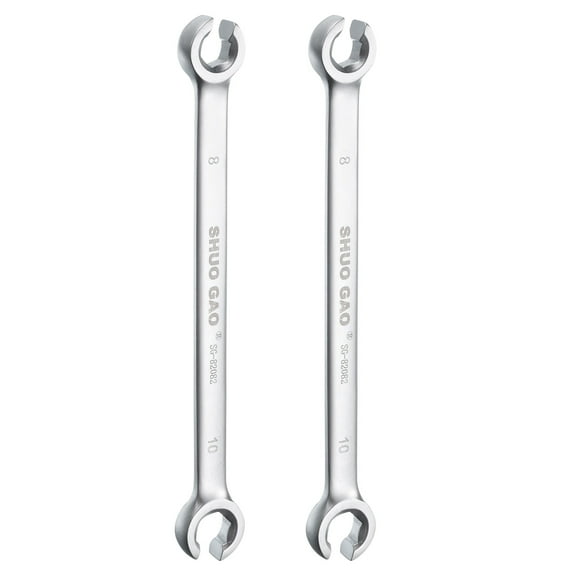 2pcs Flare Nut Metric Wrench 8mm x 10mm High Carbon Steel Nickel Plating