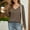 Khaki, variant on Oplxuo Long Sleeve Tops for Women V Neck Dressy Loose Tunic Shirts Basic Casual Solid Going Out Blouses