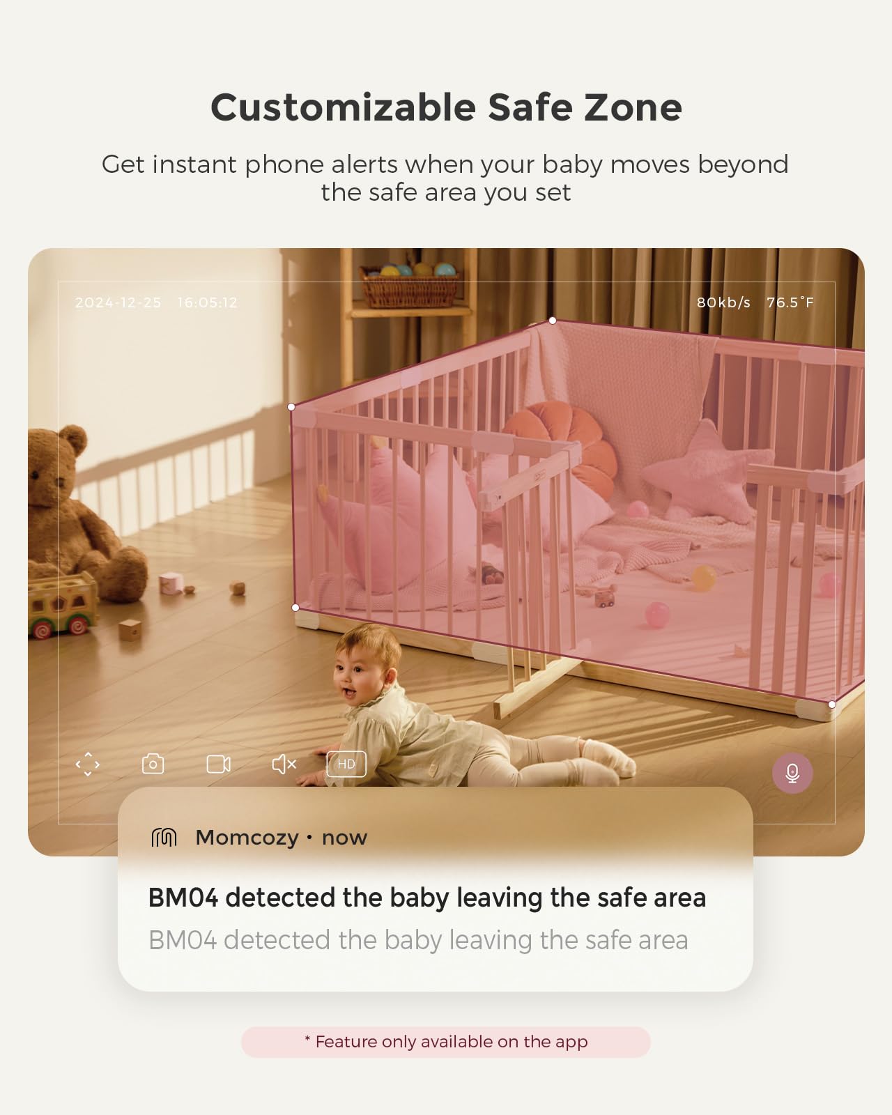 Momcozy Smart WiFi Baby Monitor with 2 Cameras, 5’’ 1080P Split Screen Video Baby Monitor with Camera and Audio, Clear Night Vision, 5000mAh Battery, 2-Way Audio