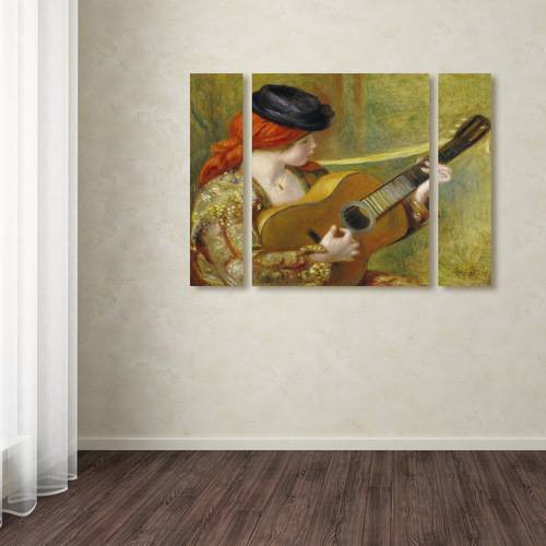 Trademark Fine Art ''Young Woman with a Guitar'' by Pierre Renoir 30" x 41" Multi Panel Art Set Large (886511916463)