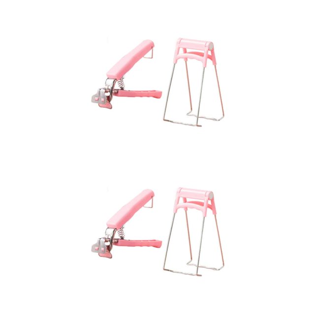 Naiovety 2x pinzas para placas calientes de acero inoxidable 410/201 para un manejo fácil y seguro Abrazadera de clip anticalor rosa rosa 2Conjunto